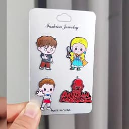 9Pcs Horror Character Demogorgon Cannibal Flower Enamel Pins Cartoon Eleven Robin Lapel Brooch Badge For Collectible Gift