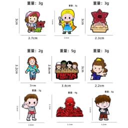 9Pcs Horror Character Demogorgon Cannibal Flower Enamel Pins Cartoon Eleven Robin Lapel Brooch Badge For Collectible Gift