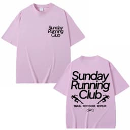 Sunday Running Club Graphic T-Shirt Men Women Sport Trendy Novelty T Shirt Oversized Pure Cotton Casual T Shirts Streetwear Male