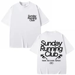 Sunday Running Club Graphic T-Shirt Men Women Sport Trendy Novelty T Shirt Oversized Pure Cotton Casual T Shirts Streetwear Male