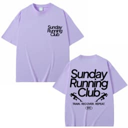 Sunday Running Club Graphic T-Shirt Men Women Sport Trendy Novelty T Shirt Oversized Pure Cotton Casual T Shirts Streetwear Male