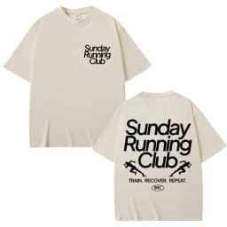 Sunday Running Club Graphic T-Shirt Men Women Sport Trendy Novelty T Shirt Oversized Pure Cotton Casual T Shirts Streetwear Male