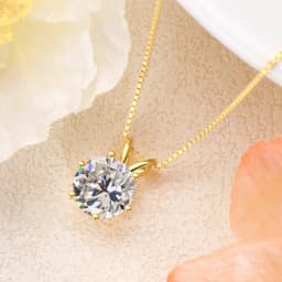 Rrjzz Certified 0.5-5CT D Color Round Moissanite Diamond Pendant Necklace Solitaire Lab Diamond GRA Necklaces for Women Jewelry