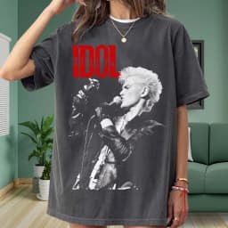 Billy Idol Inspired Graphic T-Shirt Comfort Colors 1717 Vintage Rock Tee 80s Punk Rock Unisex Shirt