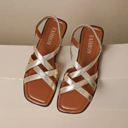 Large Size Fashionable Roman Cross Strap Flat Bottom Sandals Women's Beach Elastic Band Sandals Comfortable Womens Sandals
