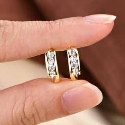 Lnngy Certified 2.5mm Moissanite Earrings 14K Gold Filled Hoop Earring For Women Temperament Versatile Female Jewelry Gift