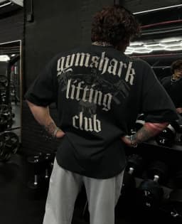 GYM American Fitness Training Suit Summer Sports Cotton Short Sleeve T-shirt Men Loose Fashion Print Shark