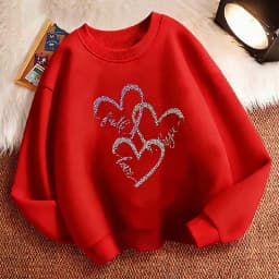 Funny Hoodie Children's Pullover Spring Leopard Print with Love Heart Design Crew Neck Graphic Sweatshirt Boy/Girl Kids Hoody