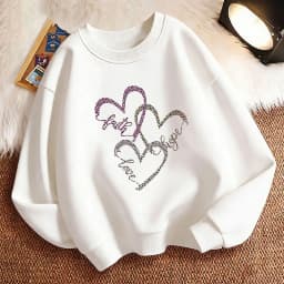 Funny Hoodie Children's Pullover Spring Leopard Print with Love Heart Design Crew Neck Graphic Sweatshirt Boy/Girl Kids Hoody