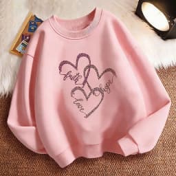 Funny Hoodie Children's Pullover Spring Leopard Print with Love Heart Design Crew Neck Graphic Sweatshirt Boy/Girl Kids Hoody