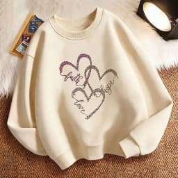 Funny Hoodie Children's Pullover Spring Leopard Print with Love Heart Design Crew Neck Graphic Sweatshirt Boy/Girl Kids Hoody