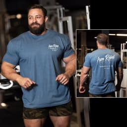 2026 GYM IR Fitness Short Sleeve Cuff Sports Stretch Sweat-absorbing Loose Hem Breathable American Muscular T-shirt Top