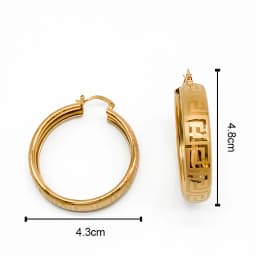 Hook Pattern Dubai 18K Gold Plated Hoop Earrings for Woman Circle Earring Party Wedding Gifts Italian African Jewelry Sets