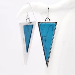 Triangle Turquoise Drop Earrings New Europe Style Fine Jewelry For Women Classic Gift In 925 Sterling Silver