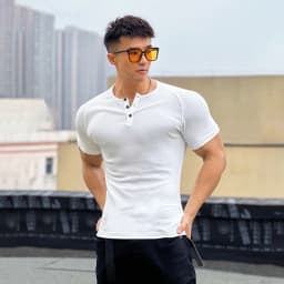 Men's Summer Quick Dry Tight Short Sleeve T-Shirt Gym Fitness Muscle Bodybuilding Training Slim Fit Casual Sports Tops Male
