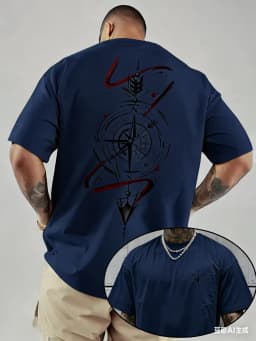 Summer 100% Cotton Men's T Shirt Soft Breathable Fabric Fashionable Pattern Printing Comfortable Fit Suitable Daily Home Wear