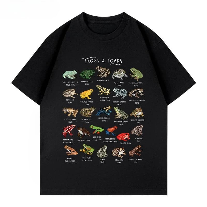 Frog, Frog, Toad, Fun Animal Science, Leisure T-shirt, Men's and Women's Luxury Brand Top