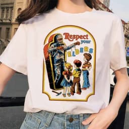 Lets Summon Demons Aesthetics T Shirt Women Summer Casual Harajuku Cartoon Print Satan Short Sleeve Tops Camiseta Mujer
