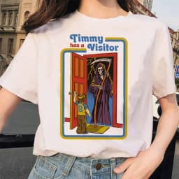 Lets Summon Demons Aesthetics T Shirt Women Summer Casual Harajuku Cartoon Print Satan Short Sleeve Tops Camiseta Mujer