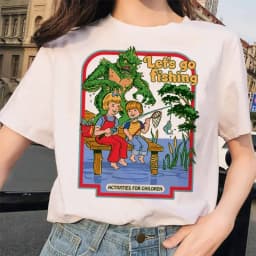 Lets Summon Demons Aesthetics T Shirt Women Summer Casual Harajuku Cartoon Print Satan Short Sleeve Tops Camiseta Mujer