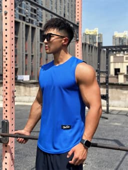 Vest 2026 Trend Men's Sleeveless Breathable Quick-drying Pullover Solid Color Crewneck Mesh Sports Fitness Vest Summer New