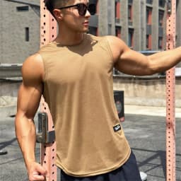 Vest 2026 Trend Men's Sleeveless Breathable Quick-drying Pullover Solid Color Crewneck Mesh Sports Fitness Vest Summer New