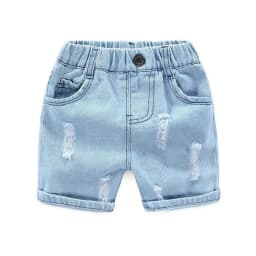 2-8Y Boys Shorts Summer Children Torn Jeans Casual Kids Knee Length Denim Pants Baby Solid Color Shorts Infant Fashion Clothing
