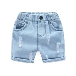 2-8Y Boys Shorts Summer Children Torn Jeans Casual Kids Knee Length Denim Pants Baby Solid Color Shorts Infant Fashion Clothing