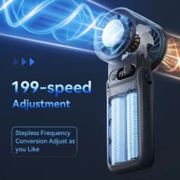 Portable Handheld Cooling Fan 199Gear Strong Wind Speed LED Digital Display 135°Foldable 3-in-1 Handheld Tubro Fan 8000mAh F5PRO