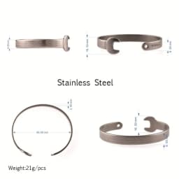 8.5mm Width Stainless Steel Wrench Spanner Open Bangle Plated Gold Silver Black Men Women Fashion Wrist Bracelet Drop Shipping