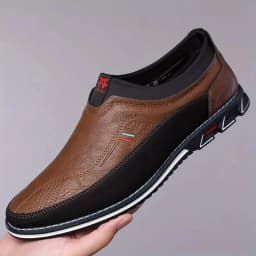 Men's Fashionable Comfortable Slip-On Loafers Anti-Slip Soft Bottom Casual Shoes Leather Slip-On Boots-1983