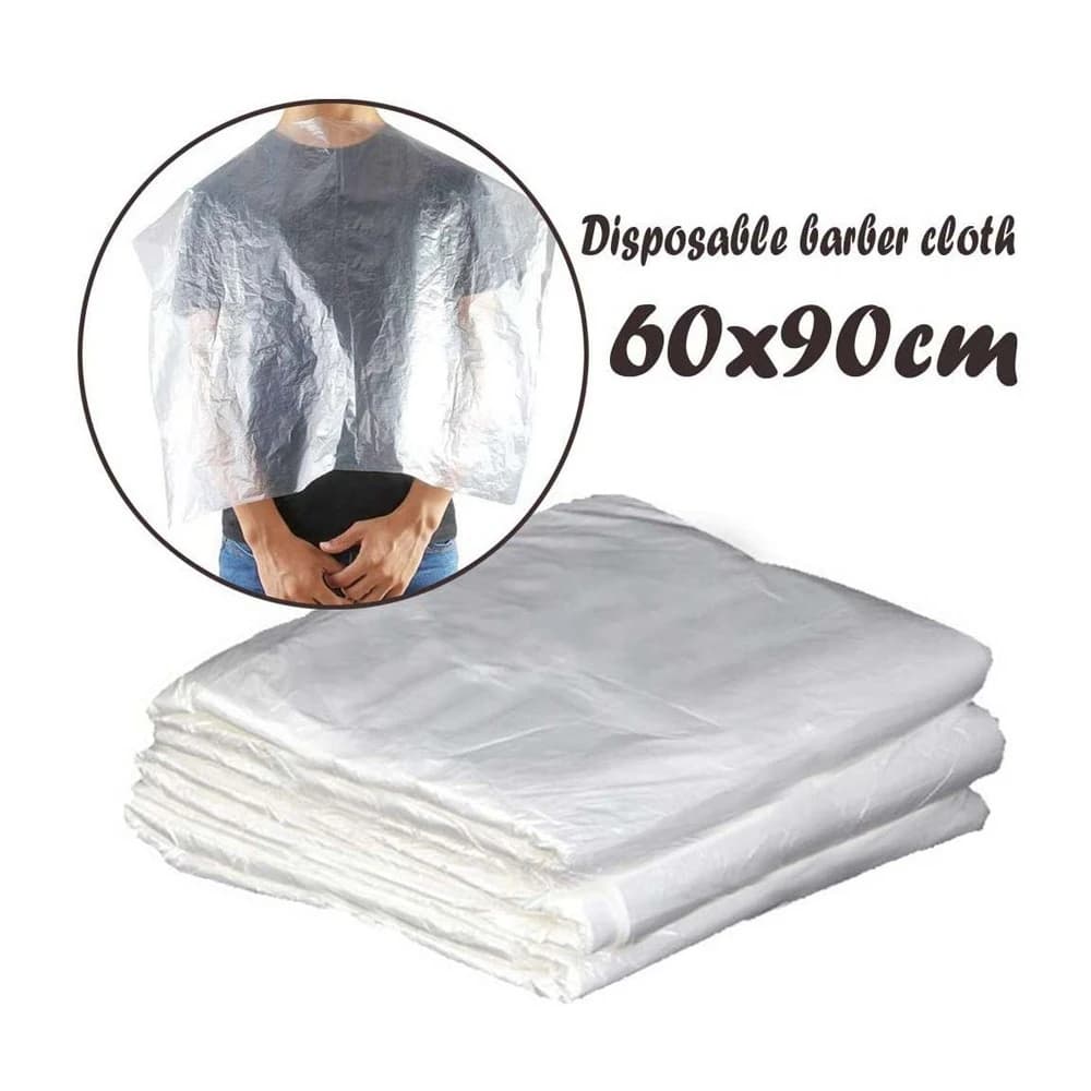 HOT SALE-100Pcs PE Apron Disposable Long Barber Wai Cloth Perm Hair Salon Haircut Wai Hairdressing Cape Shawl 60X90cm