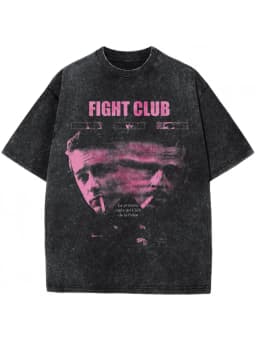 TV Fight Club Movie Pattern Men's Printed T-shirt Casual Retro Pure Cotton Short Sleeved T-shirt Unseix Loose Oversized T-shirt