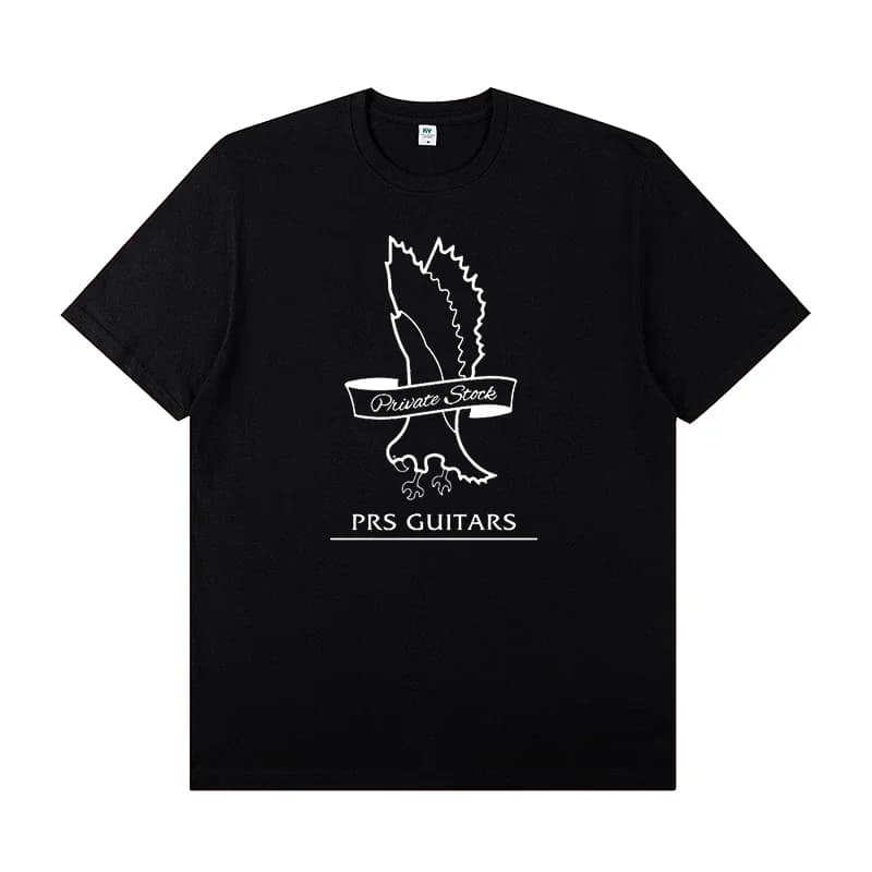 PRS Electric Guitar Peripheral Pattern Round Neck Rock T-shirt Short Sleeve Band Lead Singer Guitarist Practice T-shirt Clothes