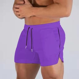 New Muscle Big Size Solid Color Sports Shorts Men's Quick Dry Marathon Running Three Thirds Fitness Beach Pants Quick Dry Mesh