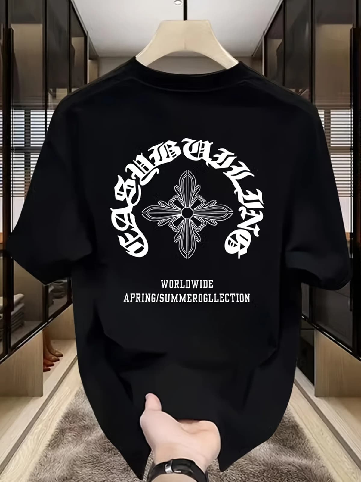 Summer Men's 100% Cotton T Shirt Simple Fashionable Style Print Comfortable Soft Breathable Fabric Suitable Home Casual Wear