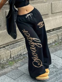 Loose Fit Streetwear Style Printed Sweatpants for Women/kid Comfortable Casual Polyester Fiber Long Trousers Autumn New Arrival