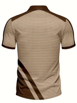 2026 Summer New Style Men's Short-Sleeved Polo Shirt with 3D Polka Dot Print - Street Casual Fashionable and Comfortable