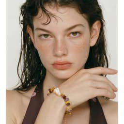Yhpup Stainless Steel Natural Stone Shell Chain Bracelet Bangle 2026 Summer Fashion Beads Handmade Wrist Jewelry Gift Waterproof