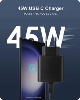 45W PD USB-C Super Fast Charger for Samsung Galaxy S24 Ultra S23 S22 S21 Plus Note10 A54 A34 5A Quick Charging Type C Data Cable