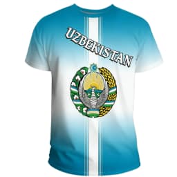 Men Uzbekistan National Flag Print T-Shirt Football Sports Pattern T-Shirts Casual Short Sleeve O-Neck Loose Soccer Fans Tees