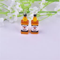 10pcs 3D Resin Charms Cocktail Bottle Earring Keychain Jewlery Findings Phone Case DIY