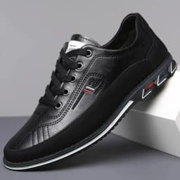 Men's Business Casual Shoes, Solid Color, Pvc Sole, Comfortable for All Seasons