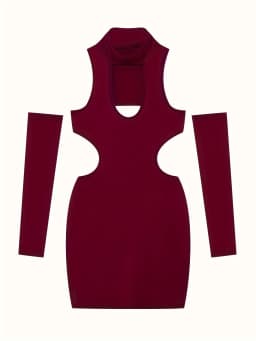 Summer 2026 Sexy Cutout Hanging Neck Dress European American Solid Color Tight Wrapped Hip Dress for Women