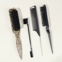 4pcs Bristle Slick Back Hair Brush for Sleek Ponytail Bun & Smoothing Hairs, Flyaways, Edge Control - Backcombing & Teasing