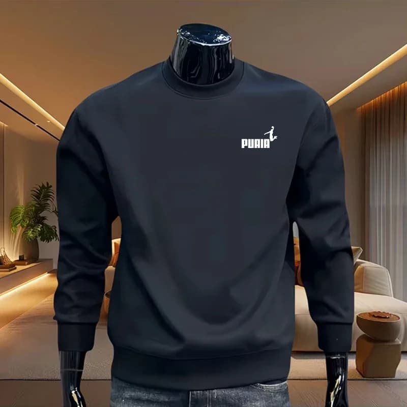 2026 New Arrival Men Long Sleeve T-shirt Urban Casual Fashion O-neck Hoodie Spring Autumn Comfort Warm Pullover Men's Clothes