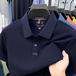 100% pure cotton men's short sleeve polo shirt fashion brand simple embroidery summer new business casual breathable T-shirt