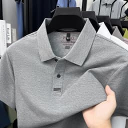 100% pure cotton men's short sleeve polo shirt fashion brand simple embroidery summer new business casual breathable T-shirt