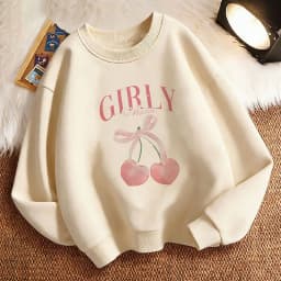 Pullover Y2k Girls Cherry Design Printed Fashion Sweatshirt Kids Children's Sweatshirts Hoody Girls Casual Hoodies Clothes