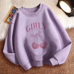 Pullover Y2k Girls Cherry Design Printed Fashion Sweatshirt Kids Children's Sweatshirts Hoody Girls Casual Hoodies Clothes